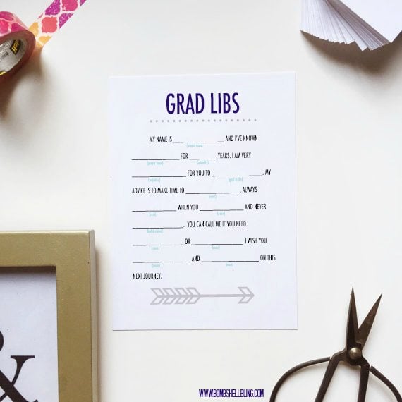 Grad libs printable graduation game