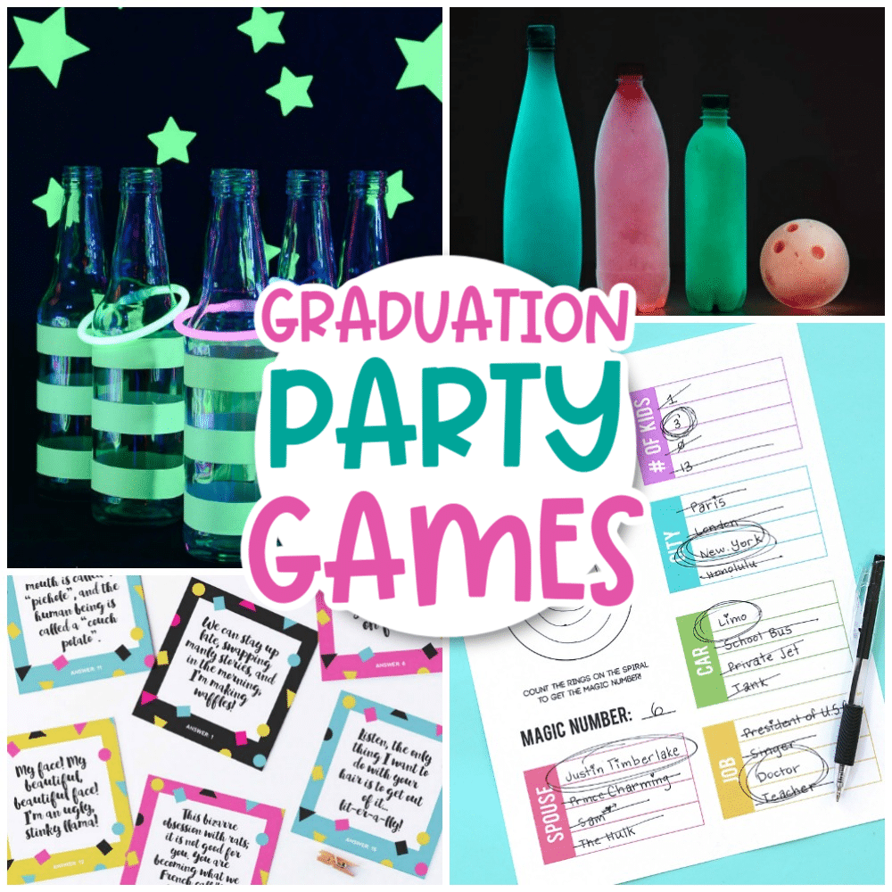 graduation party games collage