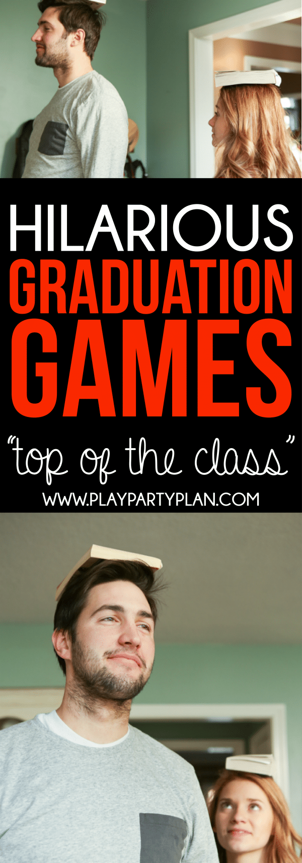 Hilarious graduation game top of the class being played by adults