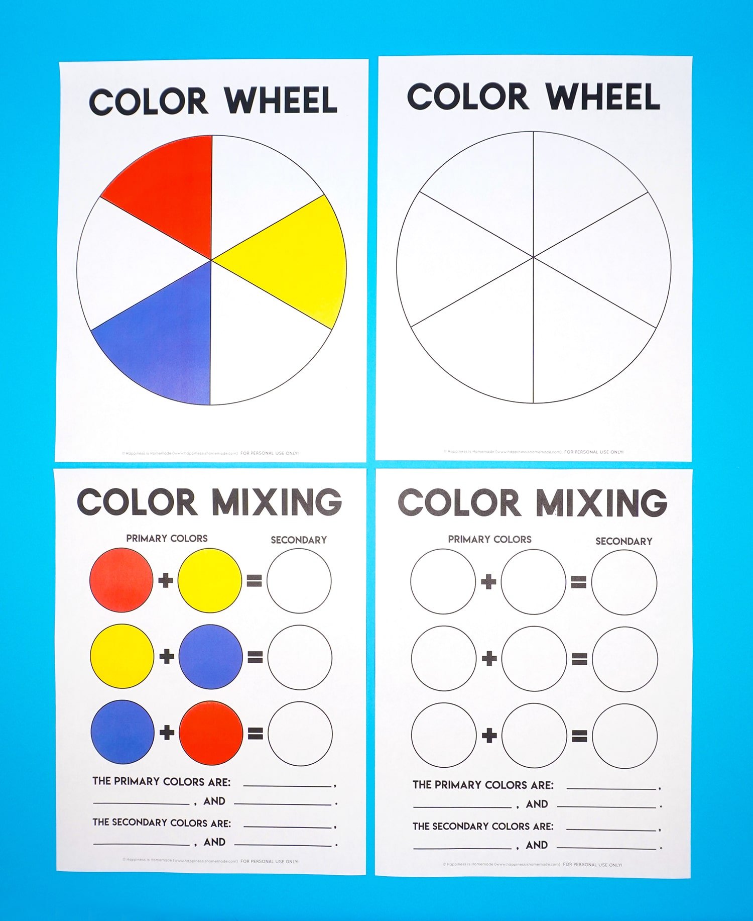 printable stem activity walking rainbow color wheel and mixing chart 