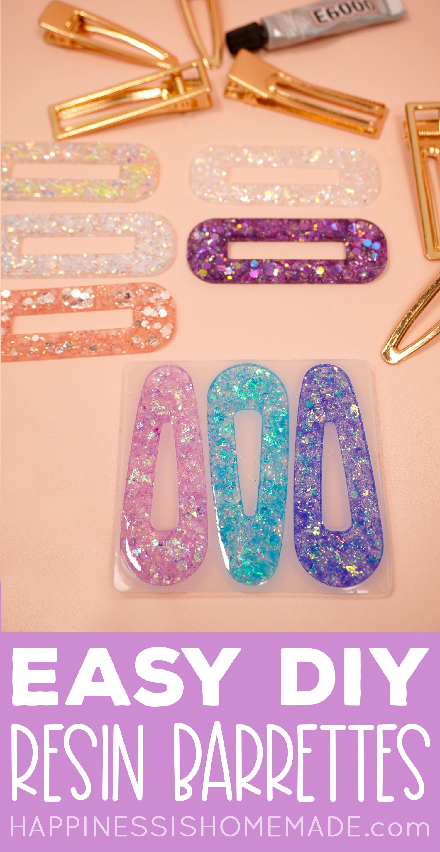 resin barrettes in mold