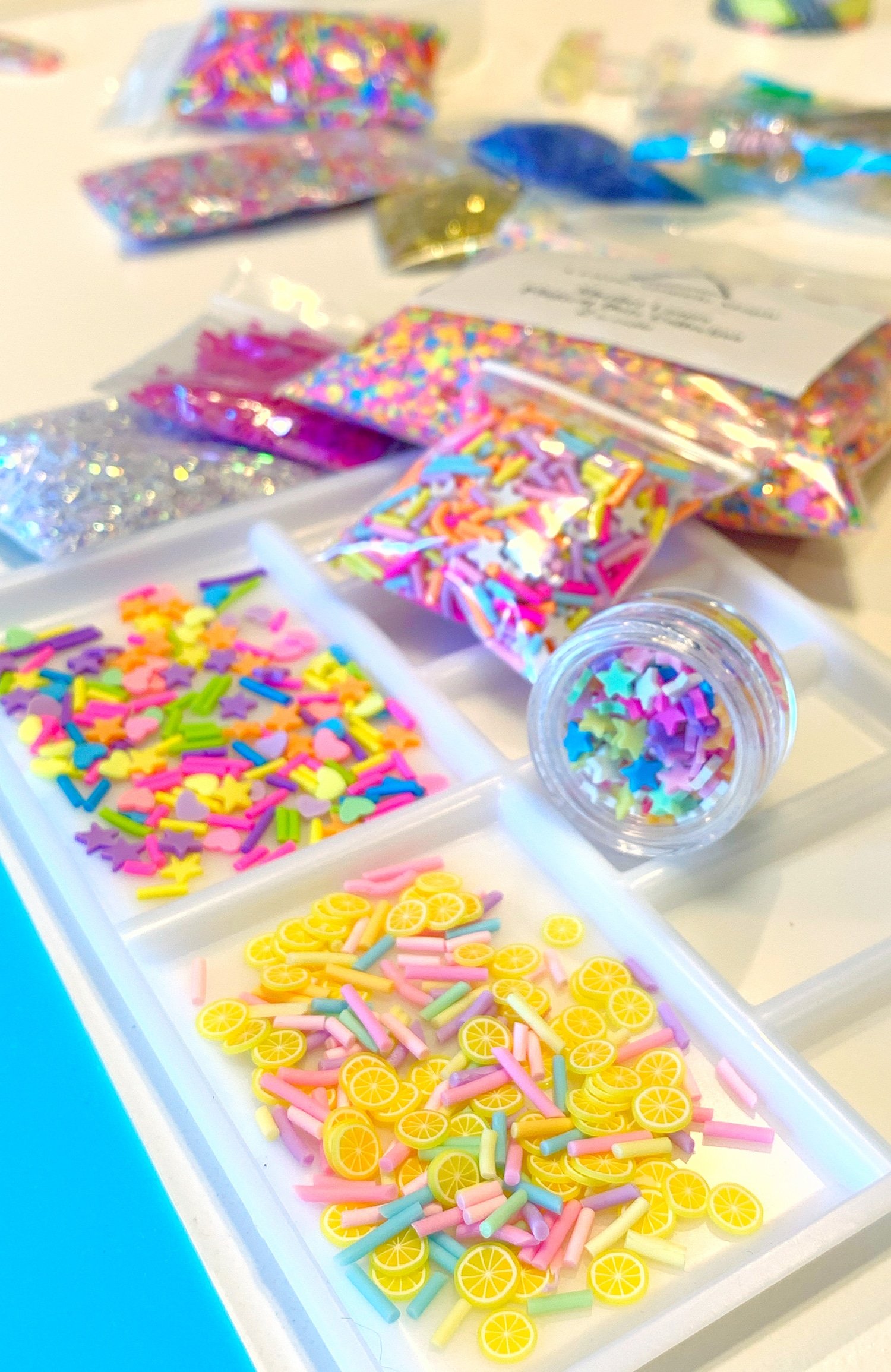 faux polymer sprinkles for resin