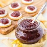 diy fig jam in container and on crackers