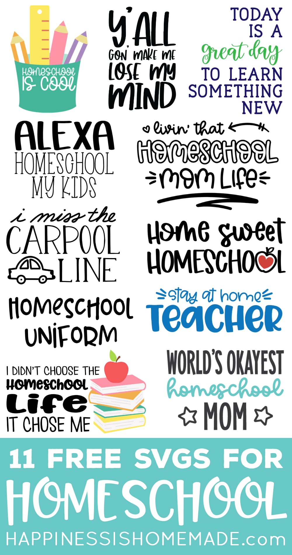 free homeschool svg file collection