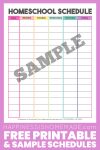 homeschool schedule printable template sample