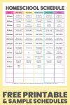 homeschool schedule printable filled in