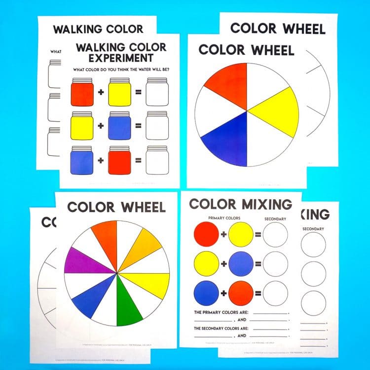 walking rainbow printable kids stem activity worksheets