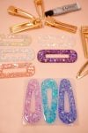 molded resin hair clip barrettes in different colors