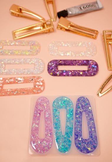 molded resin hair clip barrettes in different colors