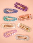 molded resin hair clip barrettes in different colors