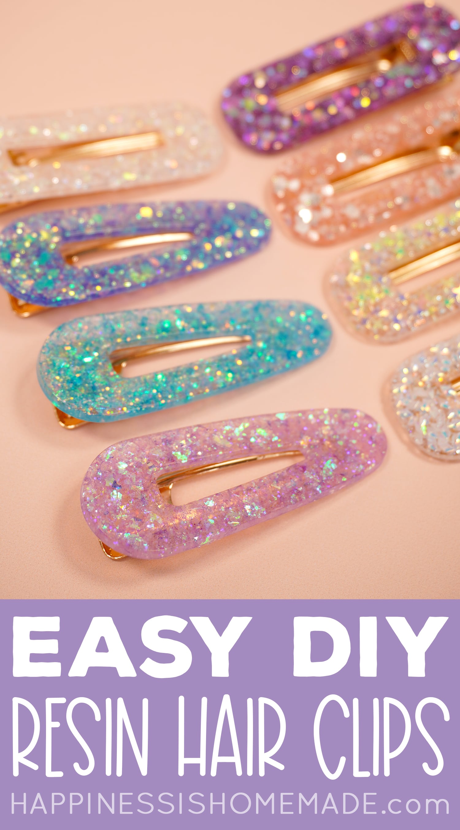 resin hair clips diy craft project