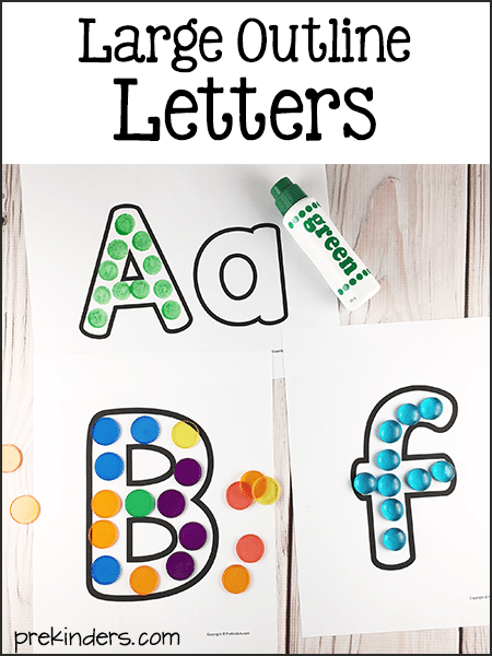 large outline alphabet letters