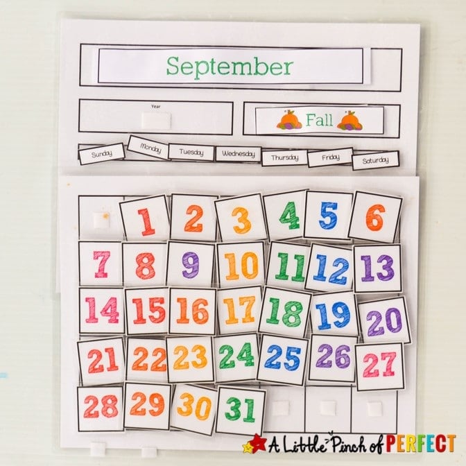 free printable calendar for kids