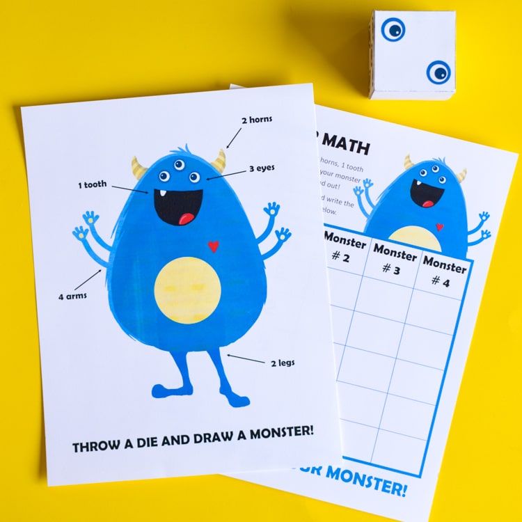 draw a monster worksheet for kids 