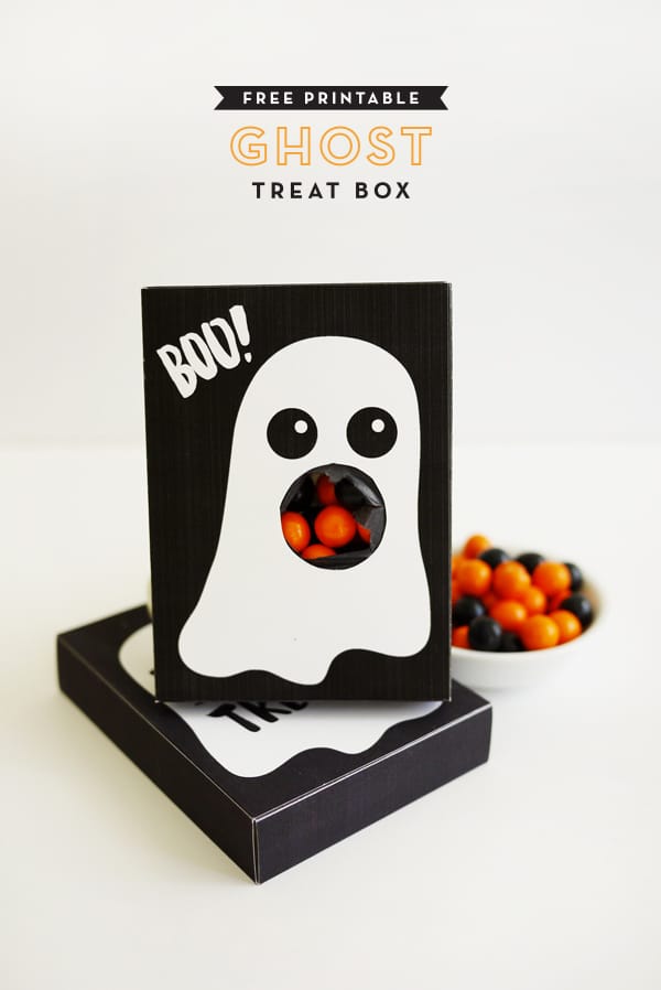 ghost mouth treat box printable cards with candies