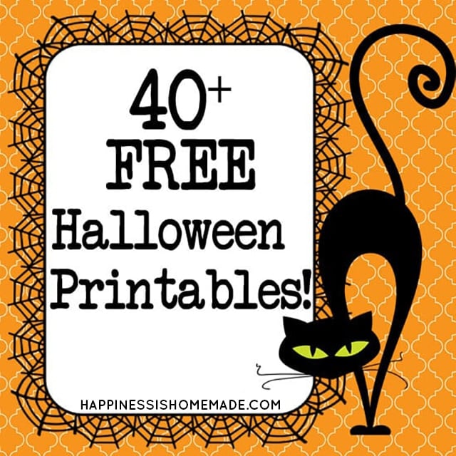 40+ free halloween printables with black cat