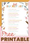 free fall bucket list printable sheet