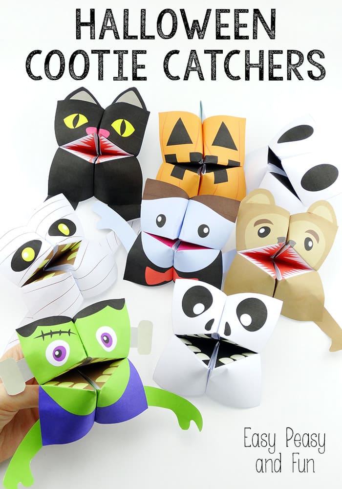 halloween themed cootie catchers for kids