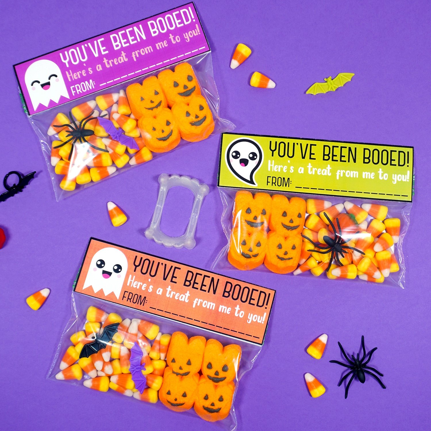 printable halloween treat bag topper with decorations