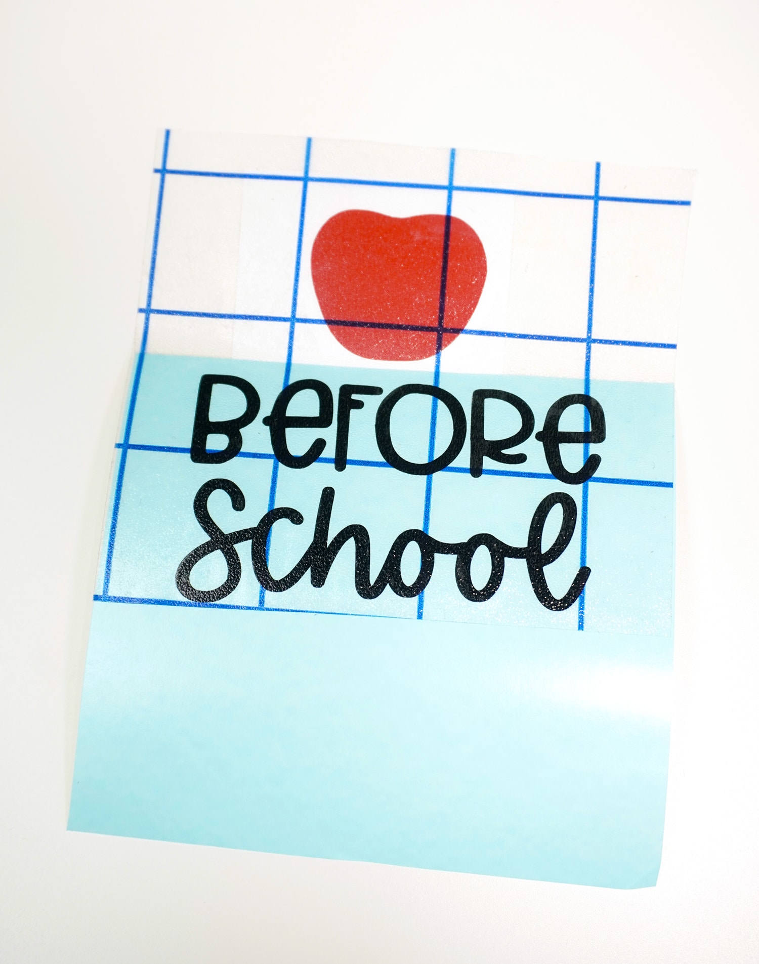 Apple and before school vinyl designs on white background