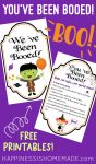 You've Been Booed and Weve Been Booed Printables on Purple Background