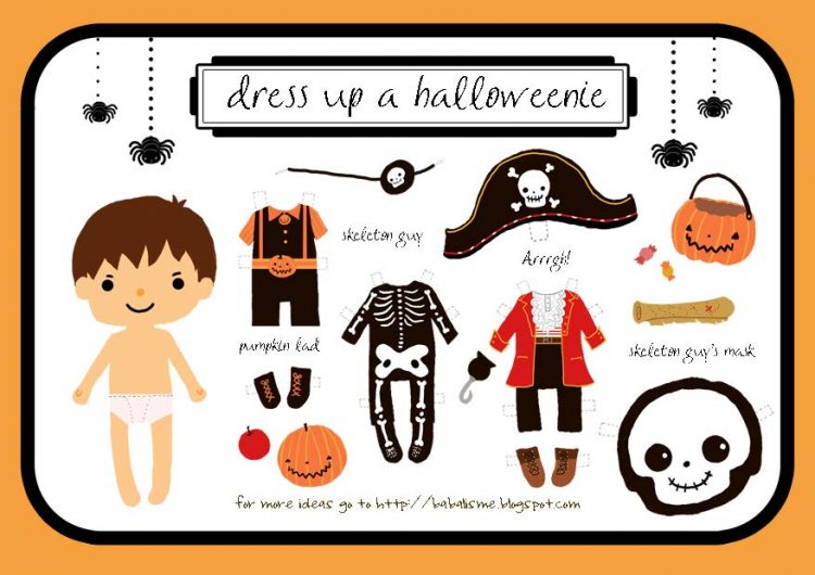 dress up a halloweenie paper doll boy version