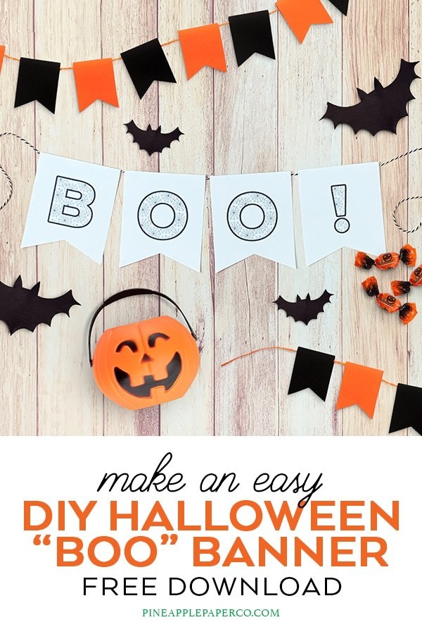 easy halloween banner free printable with halloween decor