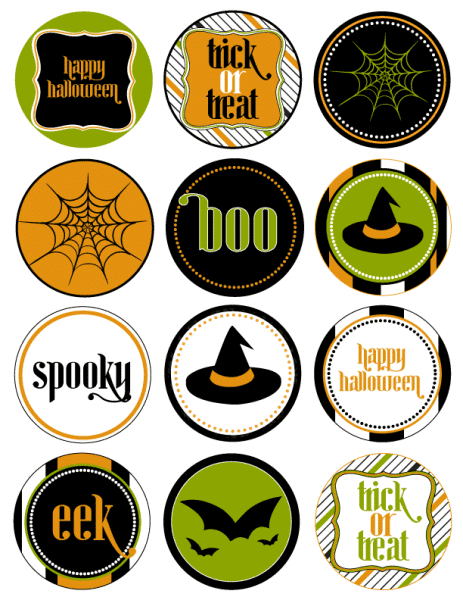 printable halloween party circle decorations or markers