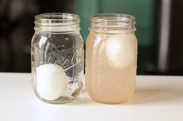 mason jars with balls testing sink or float experiment