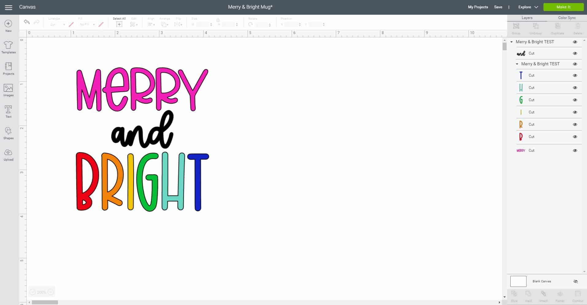merry and bright svg file in cricut design space