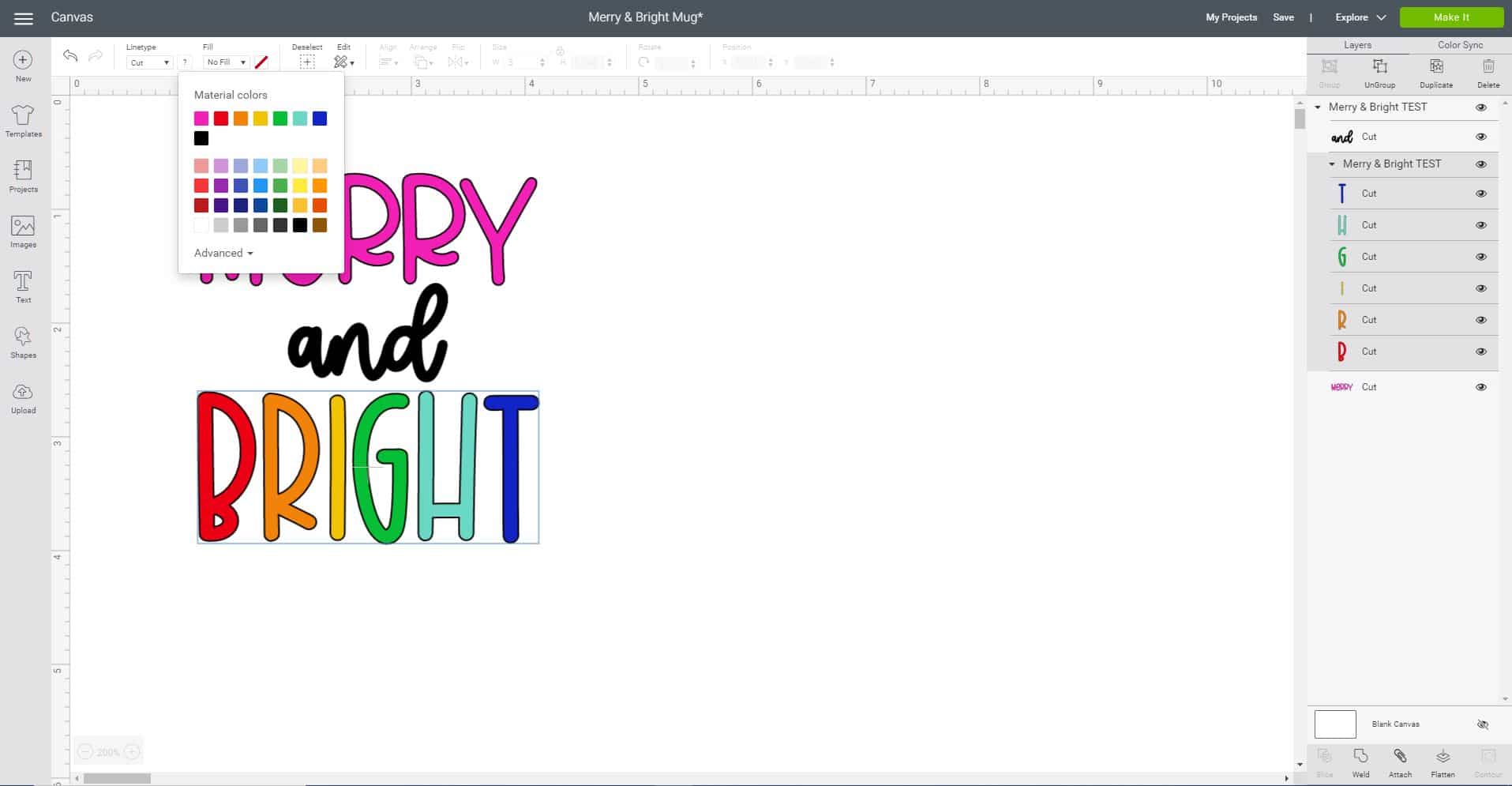 merry and bright svg file in cricut design space