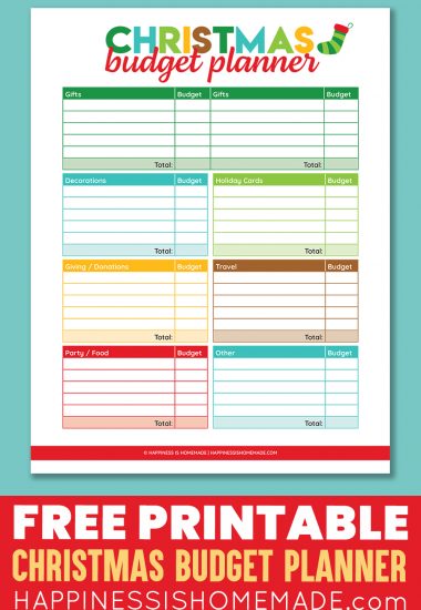 free printable christmas budget planner