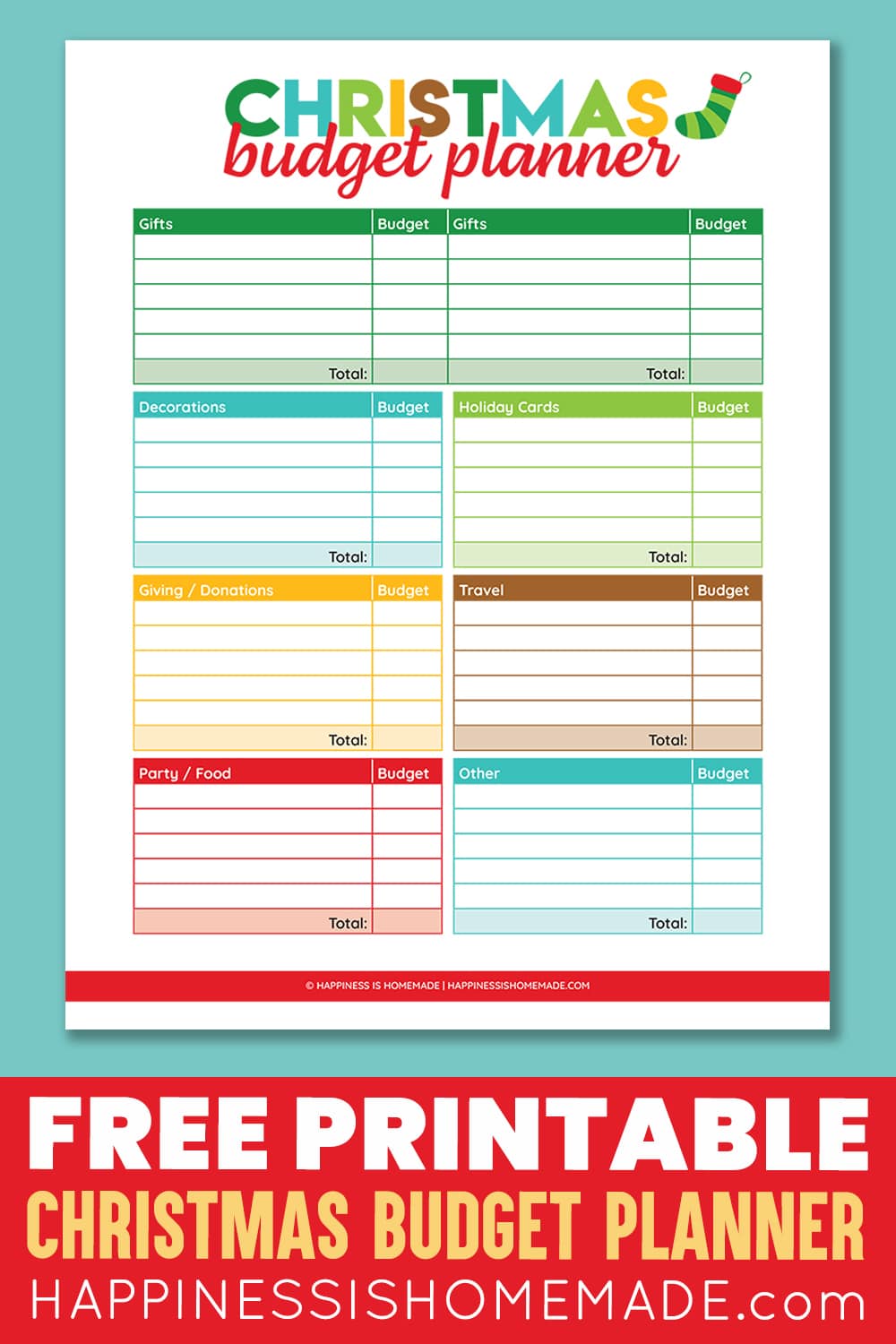 Printable Christmas Budget Planner Happiness Is Homemade