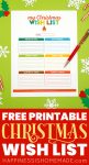 free printable christmas wish list for kids or adults with decorations