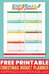 free printable christmas budget planner template