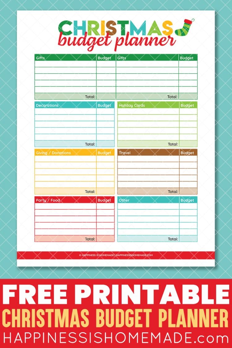 free printable christmas budget planner template