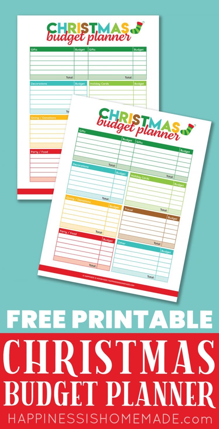 free printable christmas budget planner template