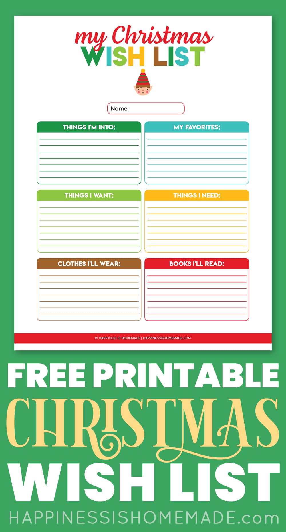 free printable christmas wish list for kids