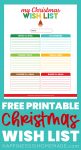 free printable christmas wish list for kids or adults with decorations