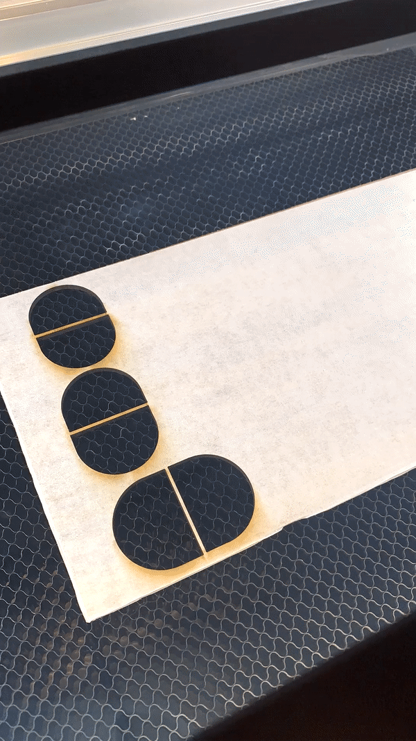 Glowforge Cutting Rainbow Earrings
