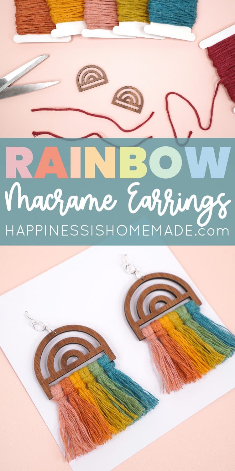 How to Make DIY Rainbow Macrame Earrings pin