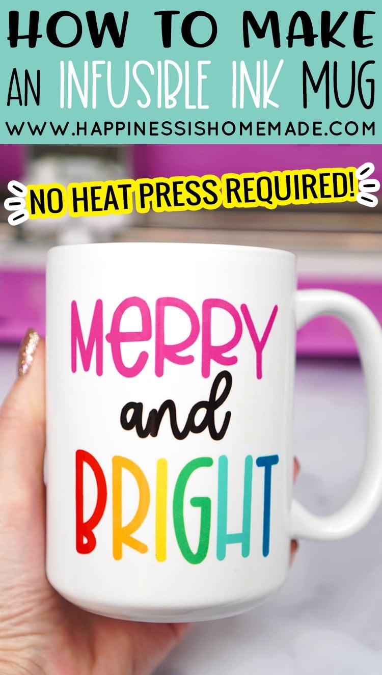 no heat press required to make this merry and bright mug
