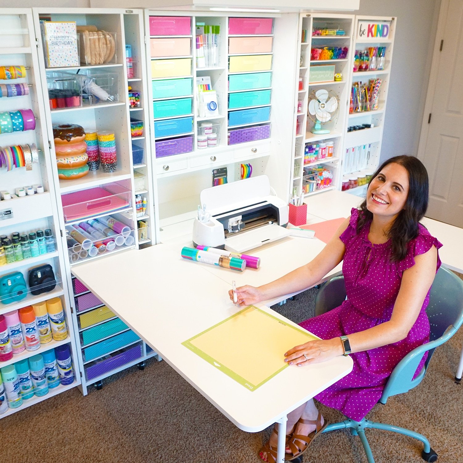 heidi using her dreambox work table