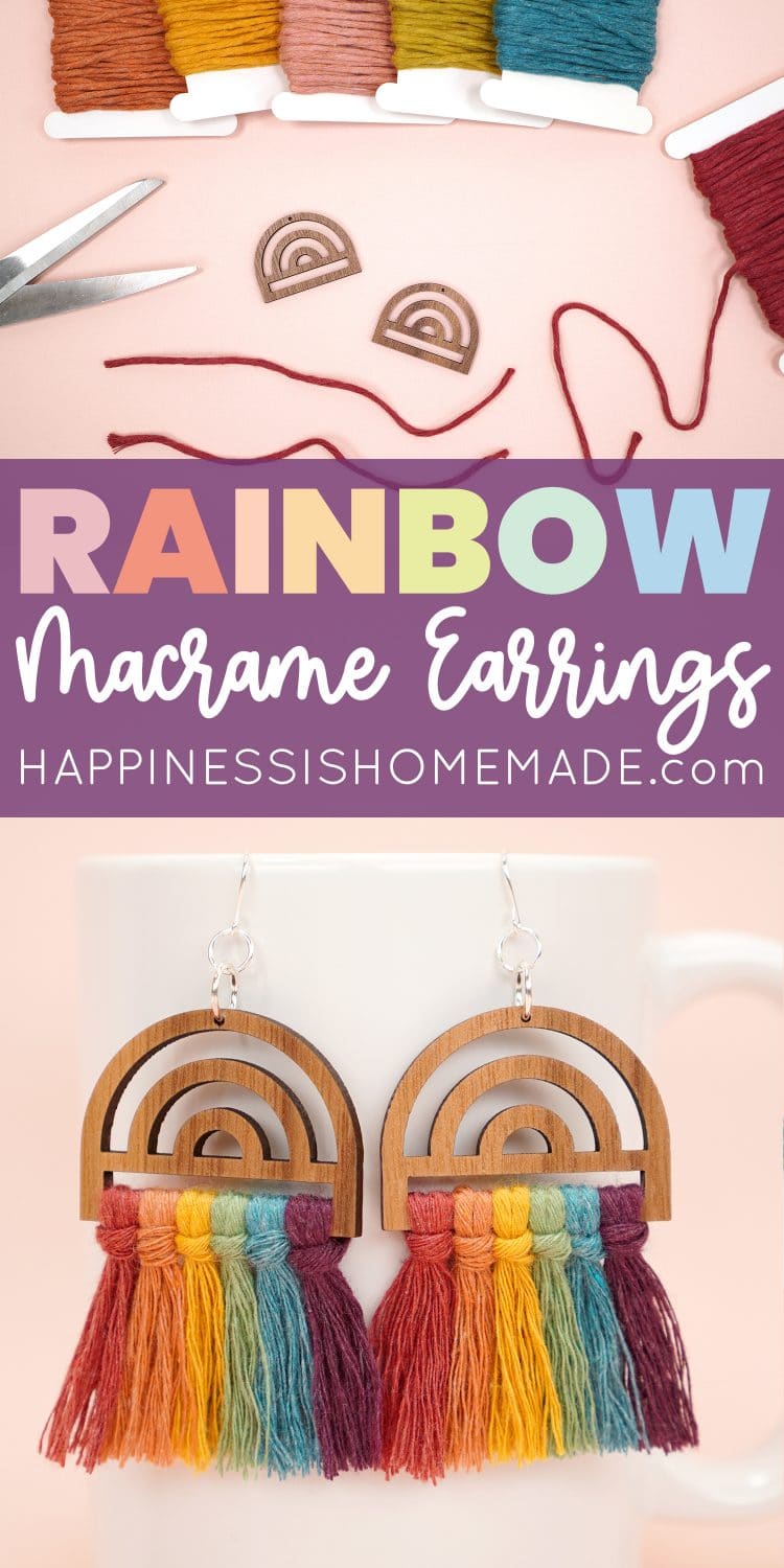 Make These Cute Rainbow Earrings with Macrame pin