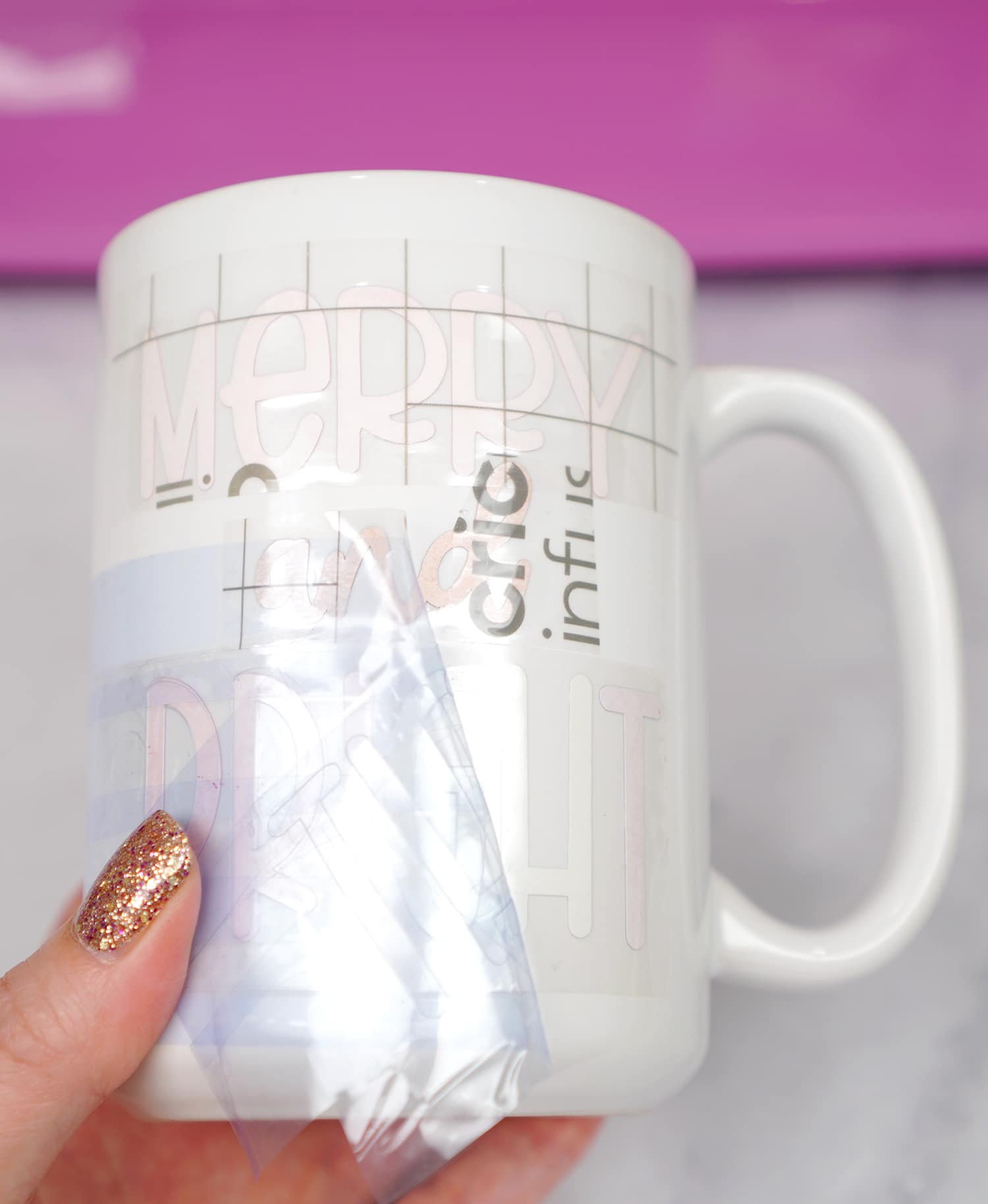 peel and reveal the infusible ink mug