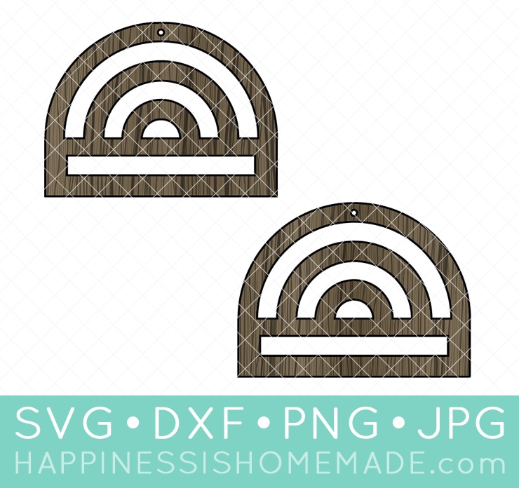 Rainbow Earrings SVG File graphic