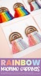 Rainbow Earrings with Macrame Cord Pin