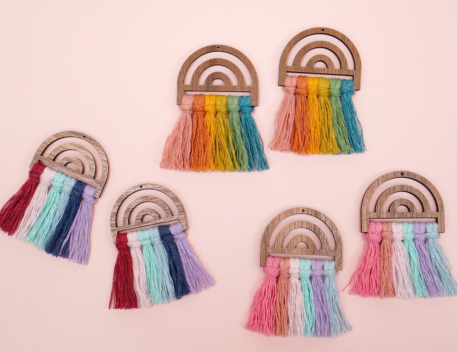 DIY Rainbow Macramé Earrings - Happiness is Homemade