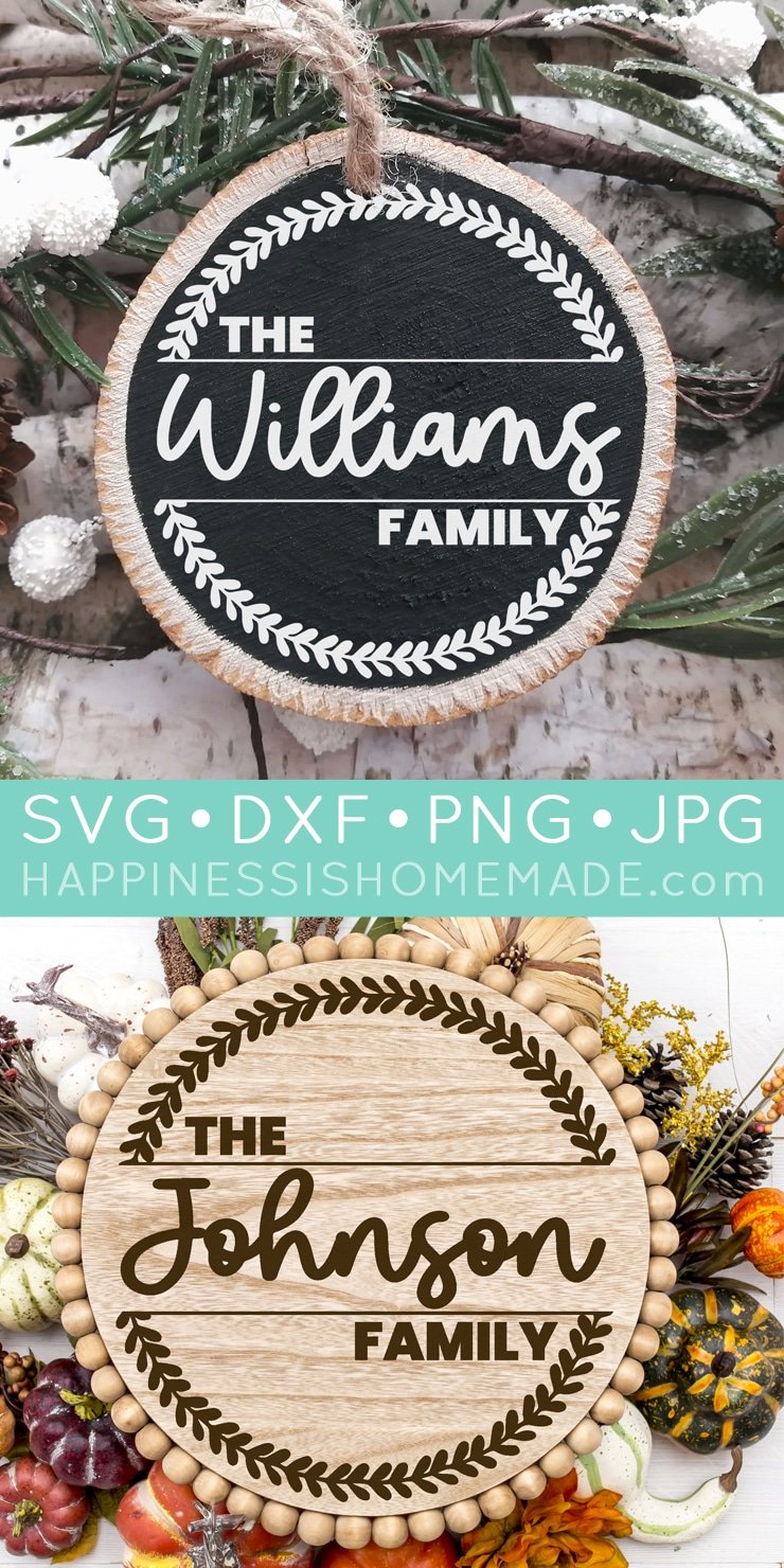 wreath family name svg file 