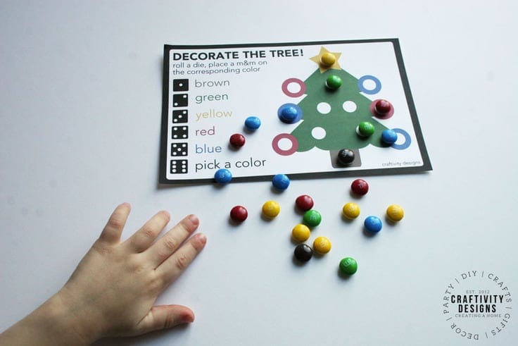 roll a tree printable dice game for kids
